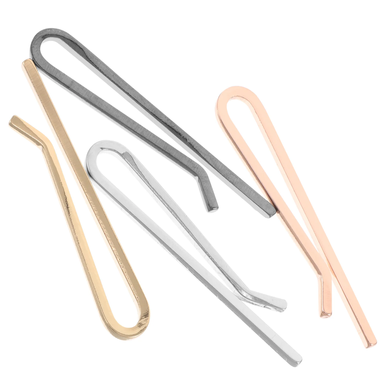 

4Pcs Necktie Clips for Men Solid Brass Gold Silver Gunmetal Rose Gold Tie Holder Wedding Business Meeting Formal