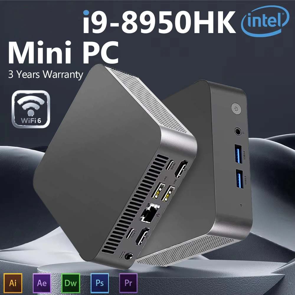 

Portable MINI PC Windows 11 Intel Core i9 8950HK 16GB RAM 1TB SSD Computer Dual WIFI 6 BT5.2 4K HD Mini Gaming office studyPc