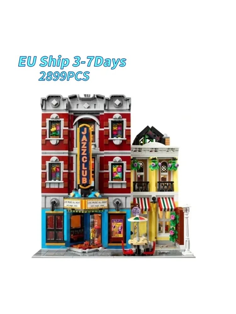 2899pcs Creëren Jazz Club Expert Pizza Shop MOC Model Modulair Huis Bouwstenen Compatibel Kinder- en Volwassen Speelgoed 10312 - afbeelding 2