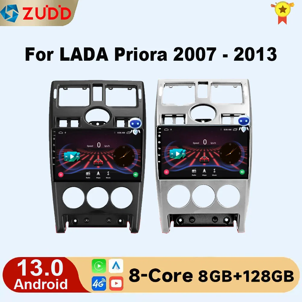 Android 13 Car Radio For LADA Priora I 1 2007 - 2013 Multimedia DVD Player Autoradio 1 2 Din Carplay Gps Accessories