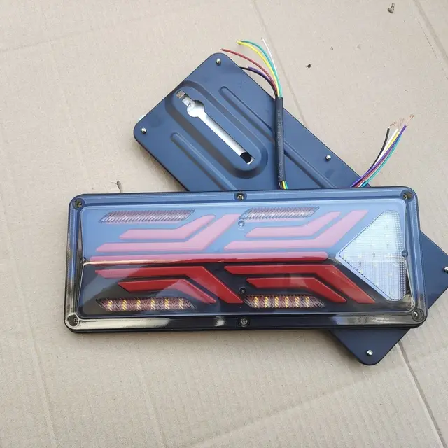 2 SZT. 33/46CM 12/24V LED Tylne Światło do Przyczepy Ciągnika, Sekwencyjne Światło Kierunkowskazu, Światło Stop, Światło Cofania