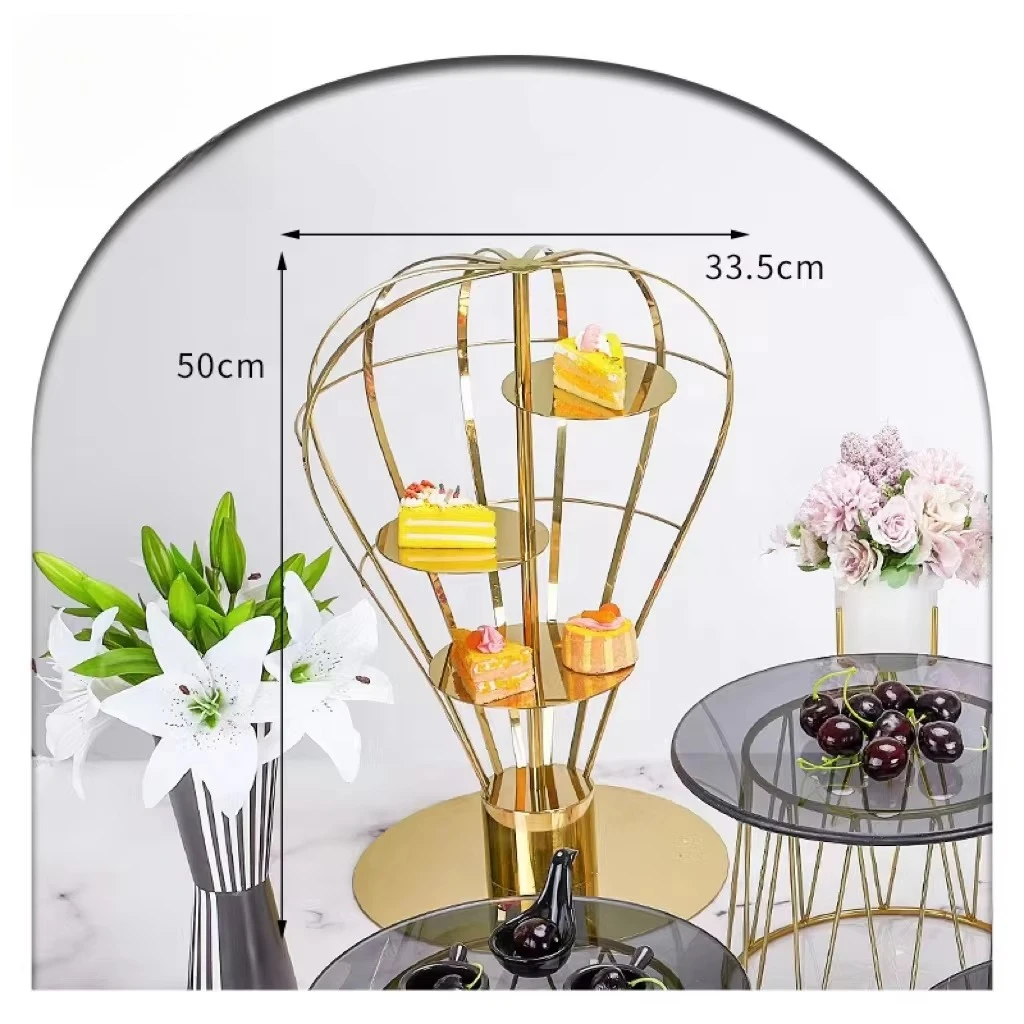 *Wedding Decoration Hot air Balloon Dessert Rack Stand Display Restaurant Party Stainless Steel Gold Dessert Cupcake Cake Stand