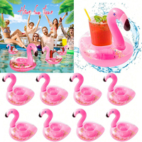 5/10 Pack Water Coasters Floating Inflatable Cup Holder Swimming Pool Drink Float Toy Inflatable Pool Flamingo Party Decoration