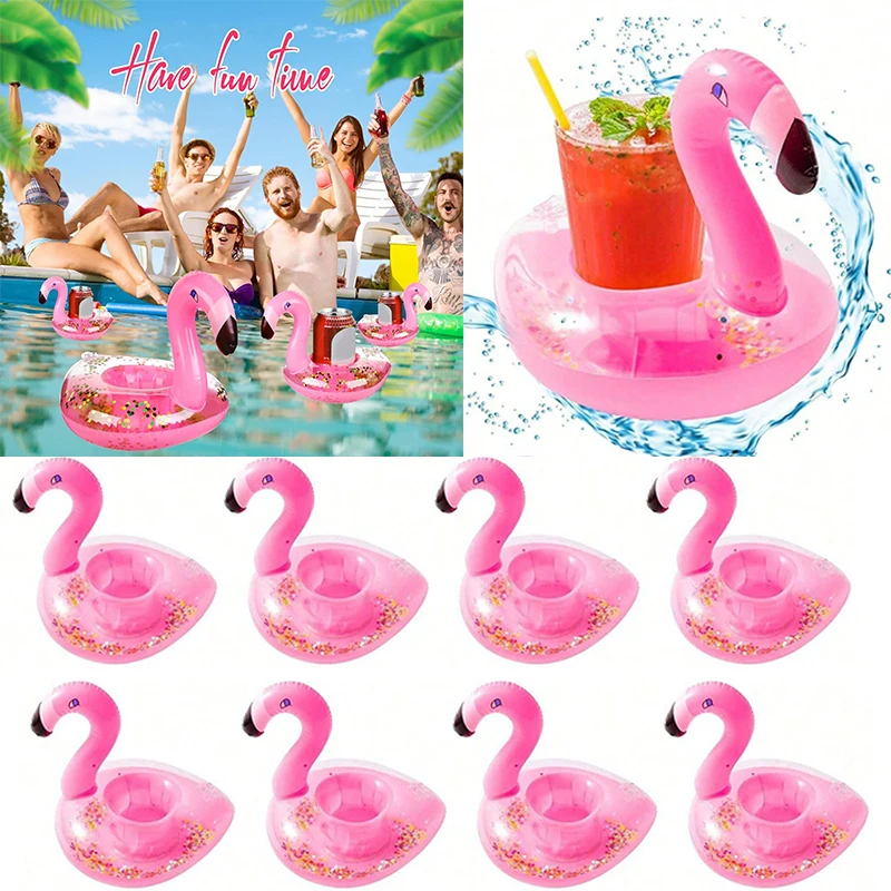 5/10 Pack Water Coasters Floating Inflatable Cup Holder Swimming Pool Drink Float Toy Inflatable Pool Flamingo Party Decoration
