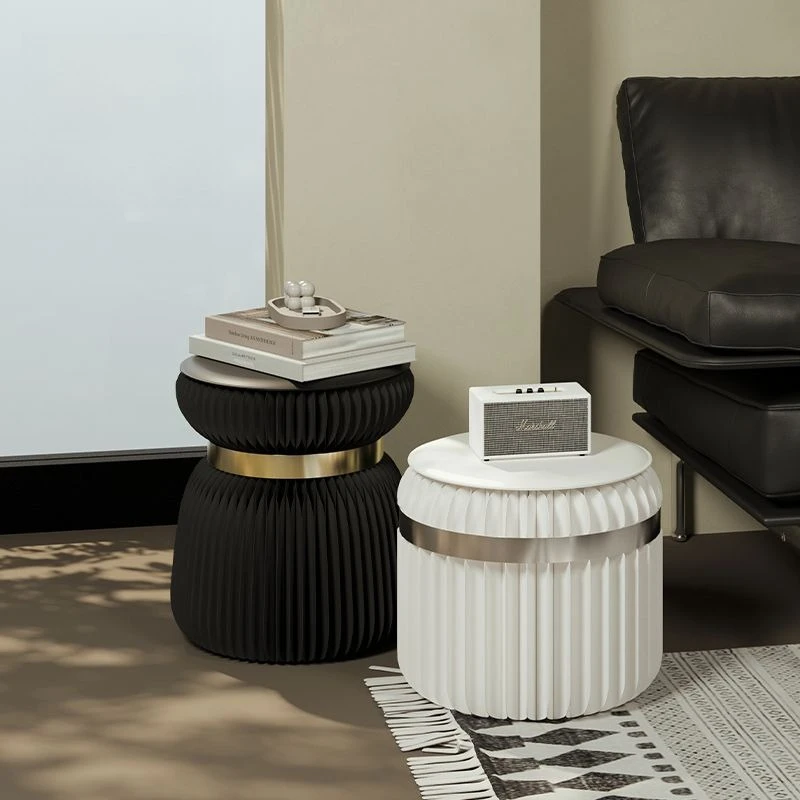 

Folding Round Short Stool Household Small Shoe Changing Stool Stackable Stool Business Modern Simple