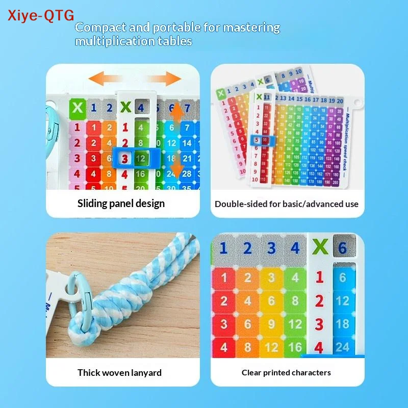Hot！Multiplication Quick Search Card Math Enlightenment Table Portable Cartoon Fun Quick Search Multiplication Keycha
