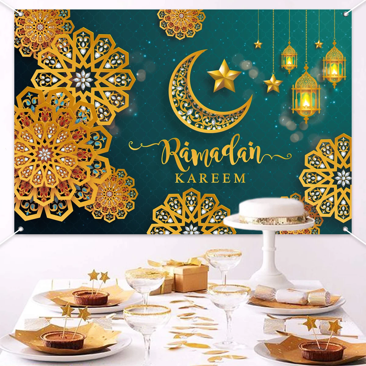 Ramadan Kareem Backdrop, Fundo do Ramadan, Eid Mubarak, Islã, Fontes do Partido Muçulmano, Decoração Ramadan para Casa, Eid Al-fitr Presente, 2024