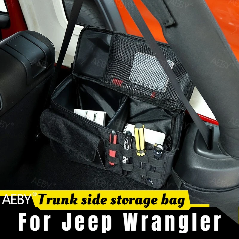 

For Jeep Wrangler 2018-2023 Tailgate storage bag Trunk cargo storage bag,Waterproof multiple pockets,Car interior accessories