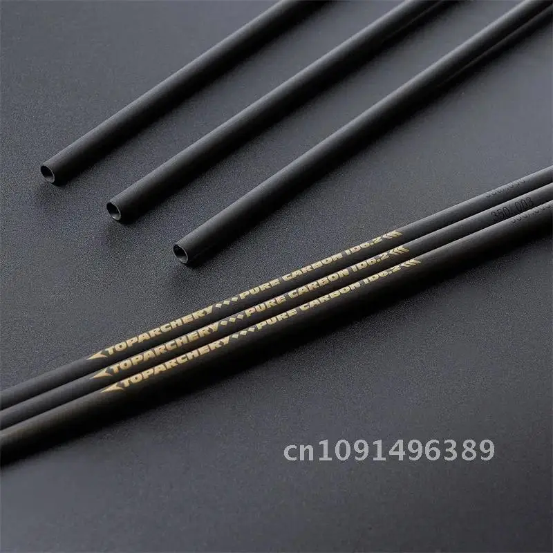 Archery Pure Carbon Arrow Shaft Spine 300 350 400 500 600 ID 6.2 mm Recurve Bow and Arrows Hunting Shooting 6PCS/12PCS