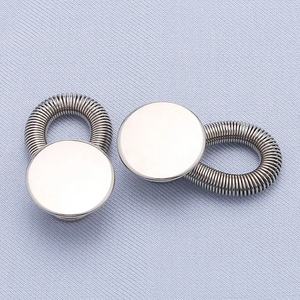 10Pcs Metal Elastic Spring Button Trousers Pants Stretch Sewing Tool Waist Extension Extender Accessories 17mm Jeans Button