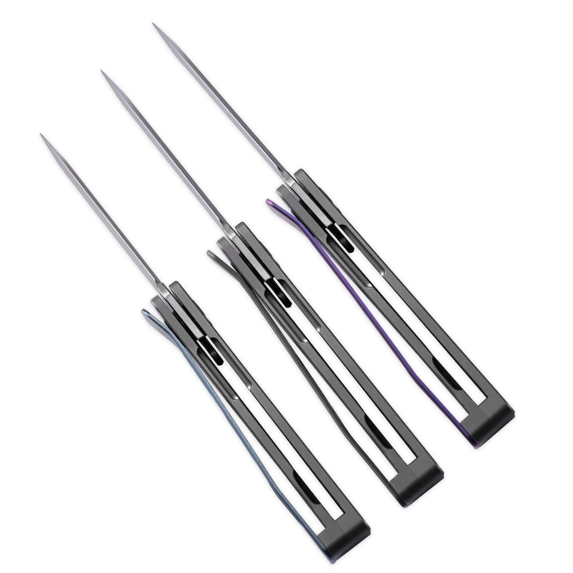 Imagem -04 - Petrificado Fish-pfe09 Mini Bolso Facas Dobráveis Edc Jackknife 14c28n Lâmina Titanium Handle Sobrevivência ao ar Livre Camping Ferramentas Manuais
