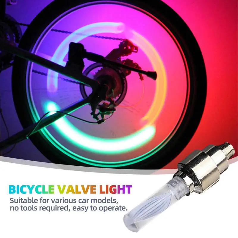 LED Bike Valves Light Colorful Rocket Type Wheel Tyre Valves Caps Light Bike Tire Lamp Motorcycle Wheel Tire Lamp Bicycle Lights