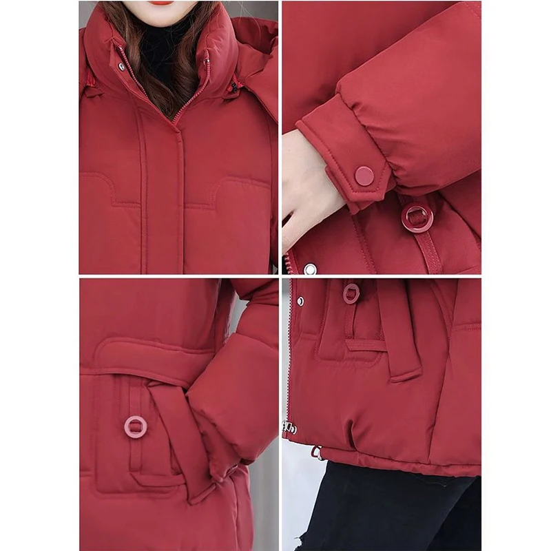 Down Cotton-Padded Jacket Women's Short Overcoat Winter New Korean Chic Loose Short Cotton Coat Hat Detachable Thick Warm Parka
