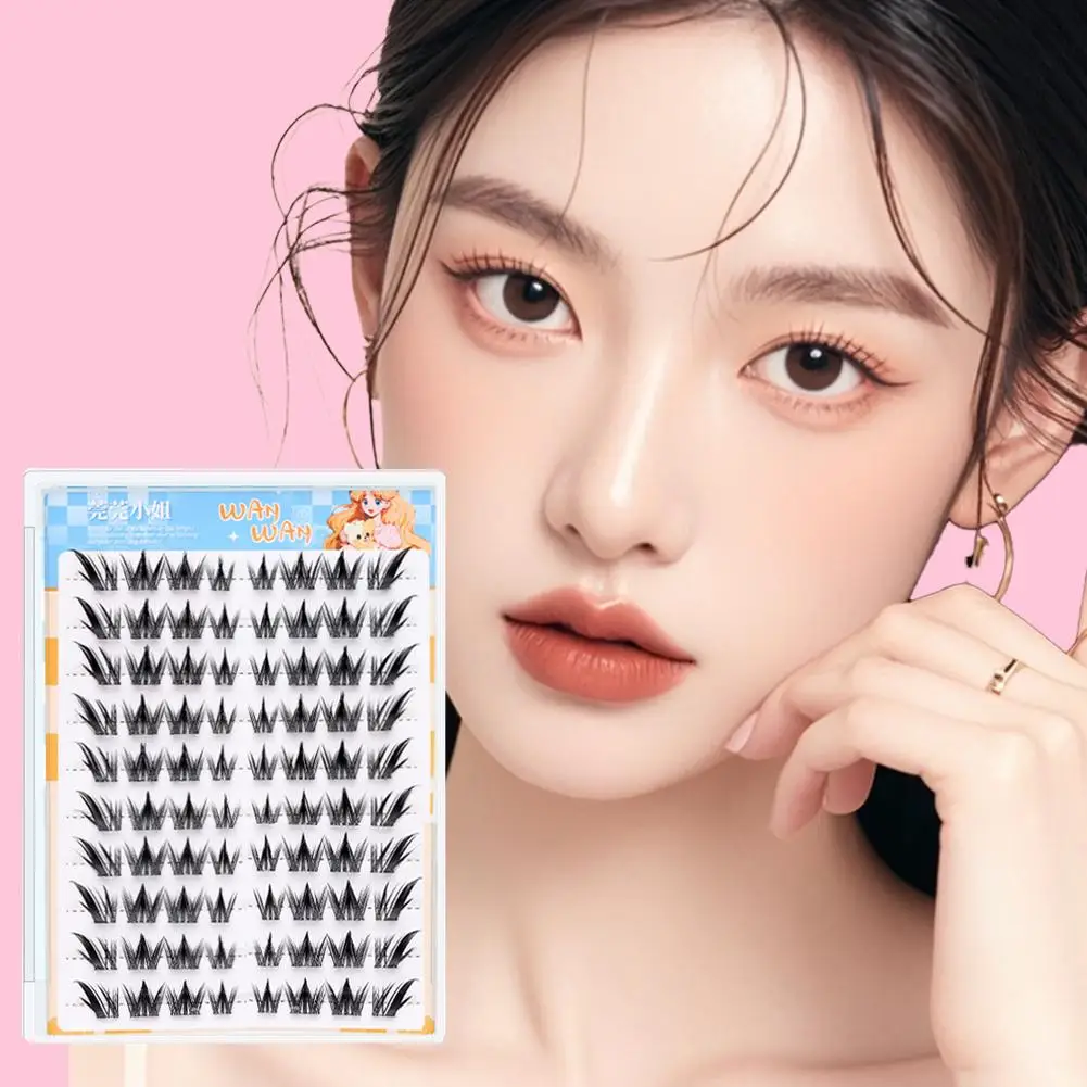 접착제가 없는 인조 속눈썹 단일 클러스터 10-12MM C-컬링 초보자를 위한 천연 자체 접착 인조 속눈썹 메이크업 도구 R4N3