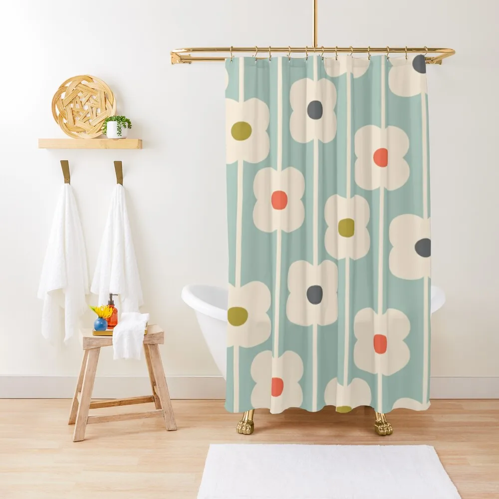 

orla kiely Abacus flowers ,blue ,kiely pattern, orla kiely design Shower Curtain For Shower Cute Shower Curtain