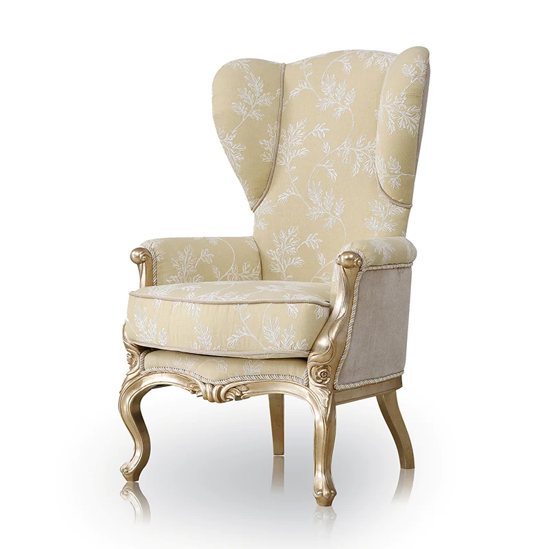 

Classical Home Furniture Accent Lounge Sofa Chair High Quality European Solid Wood Living Room Lounge Chair