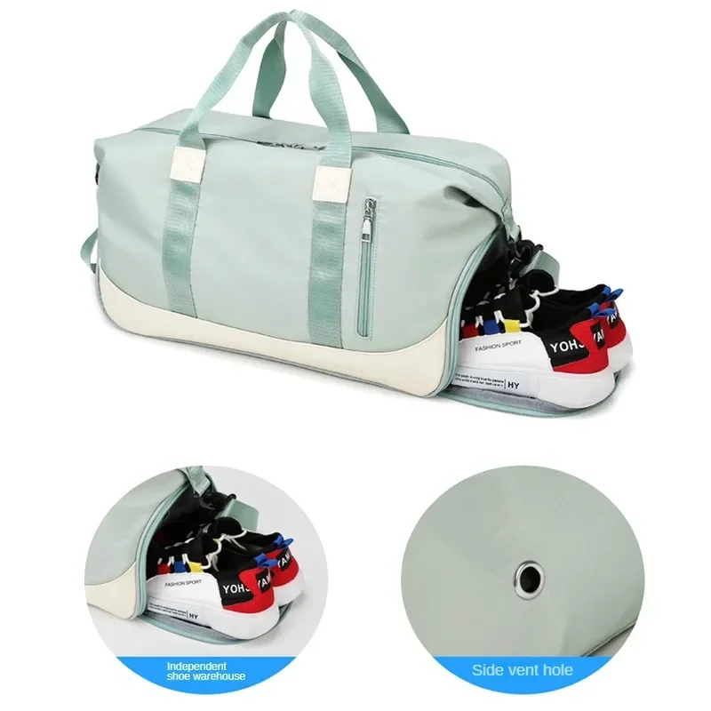 Gym Bags Dry Wet Separation Women Travel Sports Shoulder Messenger Pack With Independent Shoe Compartment Yoga Training Handbag