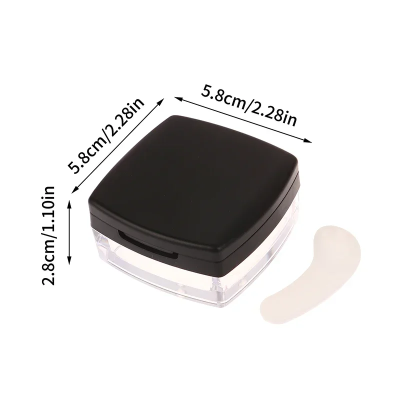 Portable Mini 5g Powder Box Empty Sieve Loose Pot Square With Puff Cosmetic Travel Makeup Jar Sifter Container