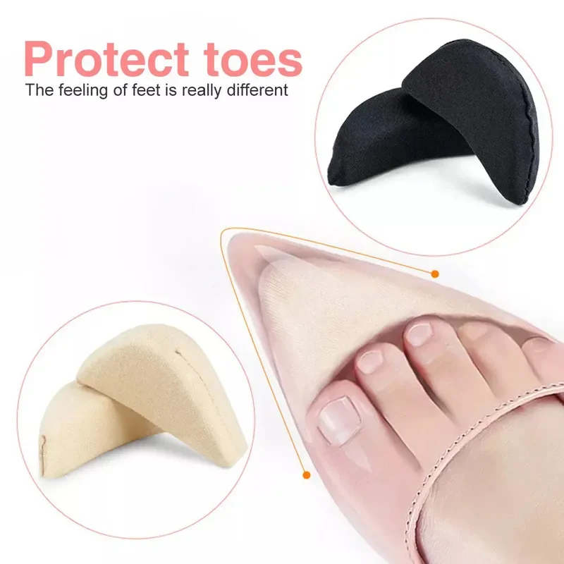 Almofada de salto alto Toe Filler esponja antepé para mulheres, macia, confortável, alívio da dor, 2pcs