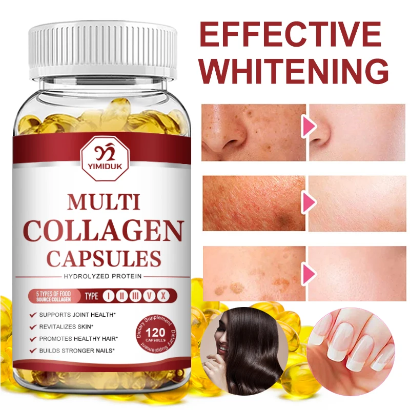 Multi Collagen Capsules with Vitamin Canti-Oxidation Reduce Cell Damage Whitening & Promote The Health Of Nails & Hair & Skin