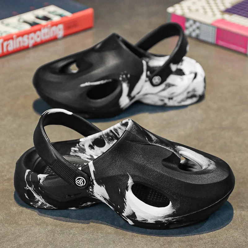 

Летние мужские тапочки, уличная обувь на камуфляжной платформе, пляжные сандалии, мужские мягкие домашние туфли из ЭВА