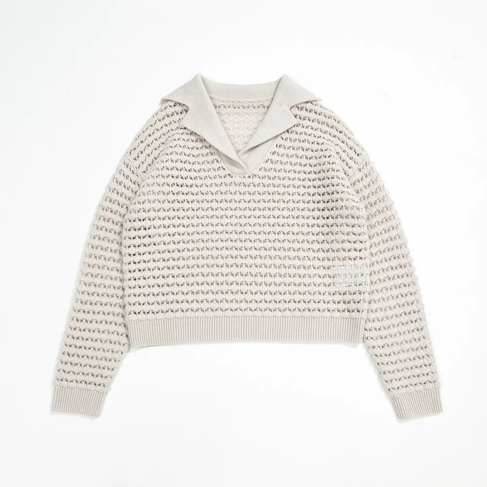 Hollow Knitted Sweater for Women, Fashionable Tops, Casual and Versatile, Autumn and Winter, New