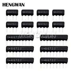 Resistor da rede, 9pin, 8pin, 7pin, 6pin, 5pin, mergulho 100, 220, 470, 680, 1k, 1.2k, 1.5k, 2k, 2.2k, 4.7k, 5,1 k, 10k, ohm 100k, 10 PCes