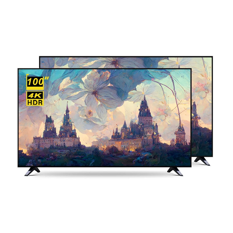 

High end customized TV STLF ZJW100 Inch Smart TV Flat Screen Television Explosionproof Fashion Design 4k HD UHD LED TV With Andr