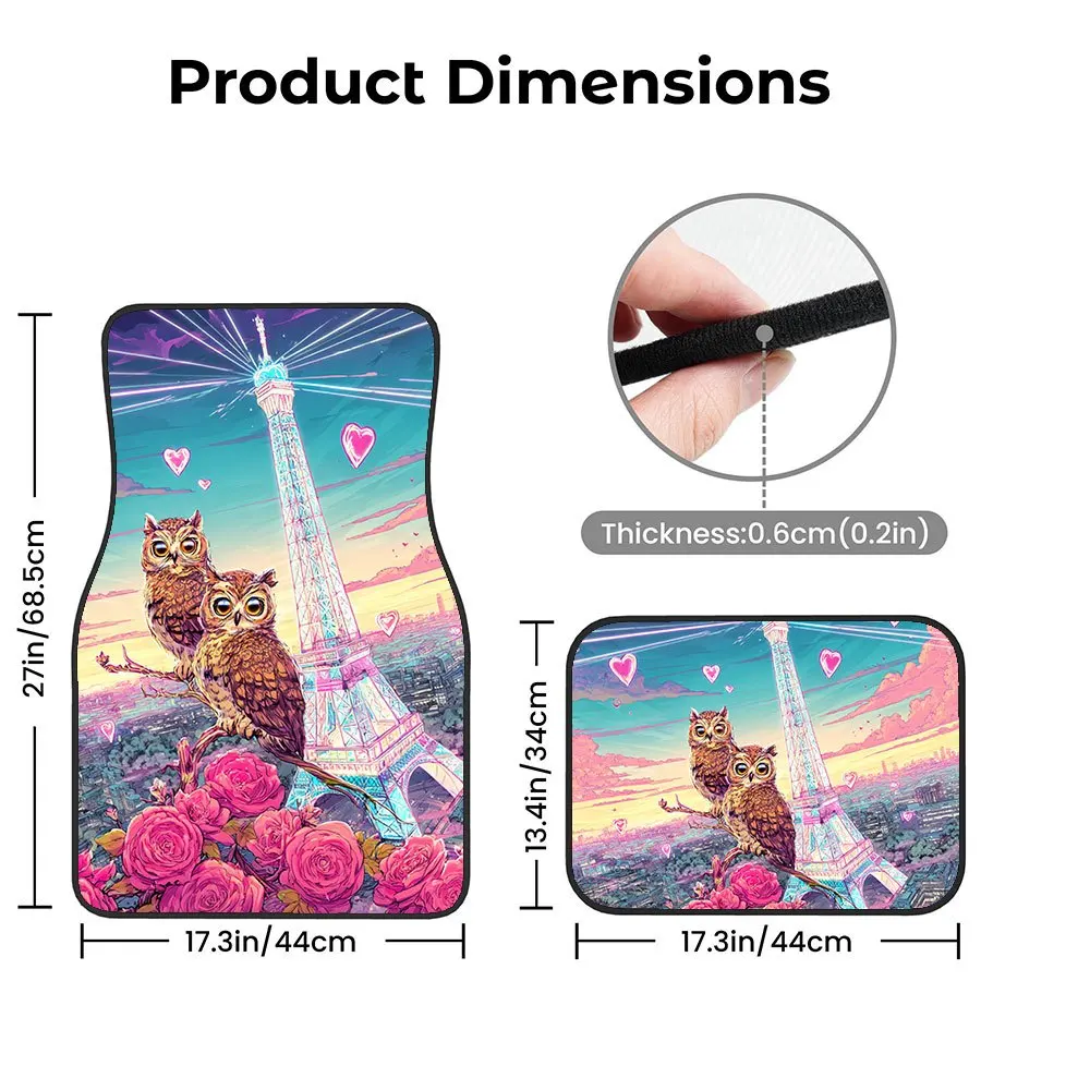 4pcs Car Floor Mats With Personalized Designs. Stylish And Classic Shapes, Perfect For Car Modifications. Suitable For Car Inter