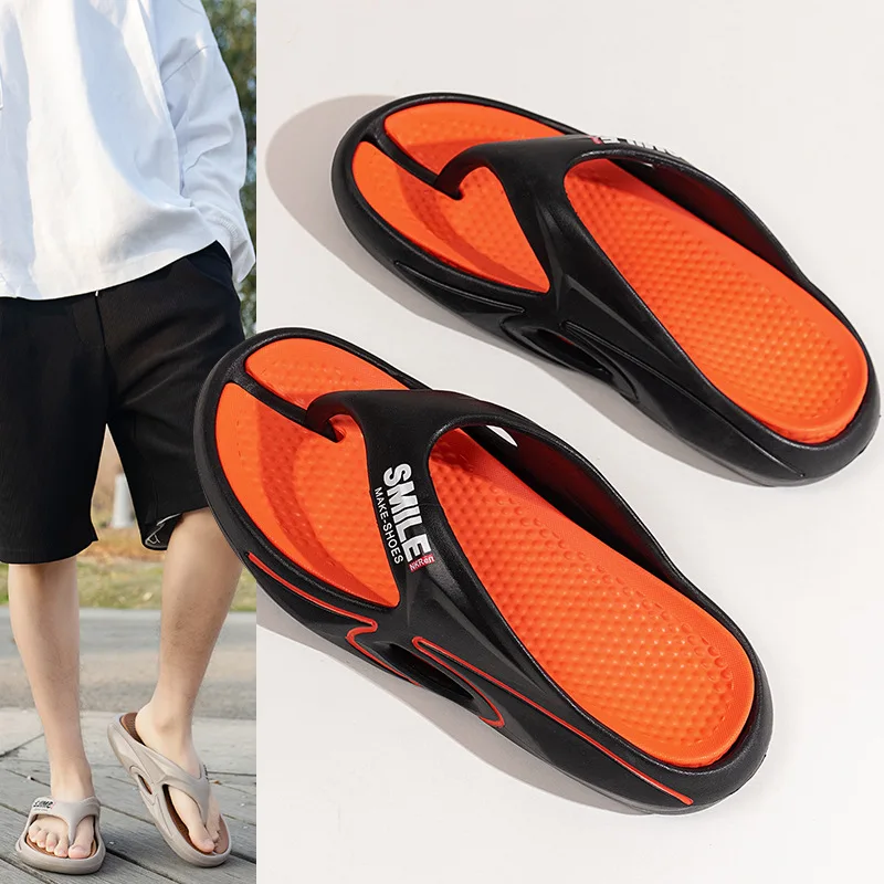 2024 Summer New Men's Slippers Comfortable Inside Eva Integrated Anti-slip Sandals Soft Bottom Flip-flops Men