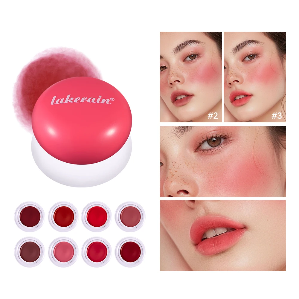 2 in 1 Matte Lip Mud Lip&Cheek Blurry Pudding Pot Pink Blush Baby Makeup Blush Buildable Lightweight Multi-Use Soft Matte Finish