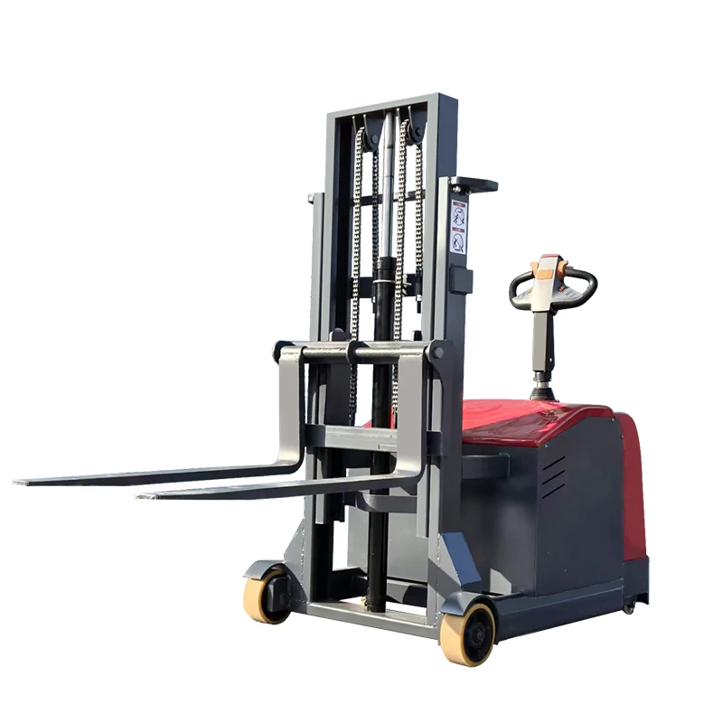 Customized Reach Stacker Stand Up Electric Straddle Stacker 1.5T 2T Fully Electric Pallet Forklift Electric Reach Stacker