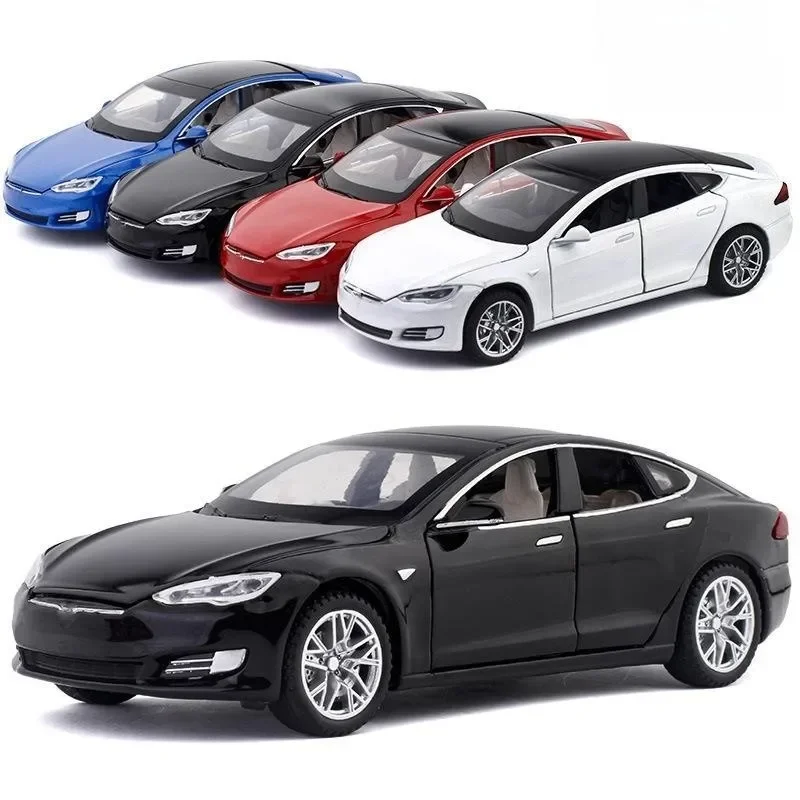 

1/32 Tesla Model S 100D SUV Toy Car Model Diecast Alloy Metal Miniature Sound & Light Pull Back 1:32 Collection Gift For Boy Kid