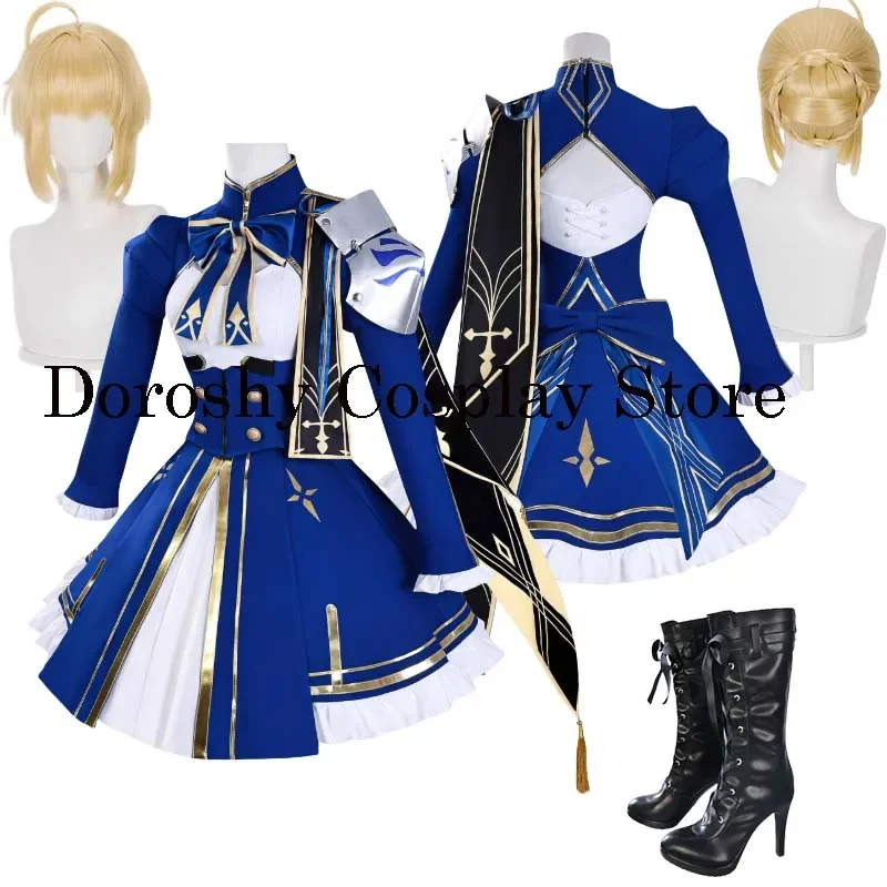 

Game Honkai Star Rail Fate Saber Cosplay Costume Wig Women Halloween Carnival Party Role Playing Dress Outfits Clothes