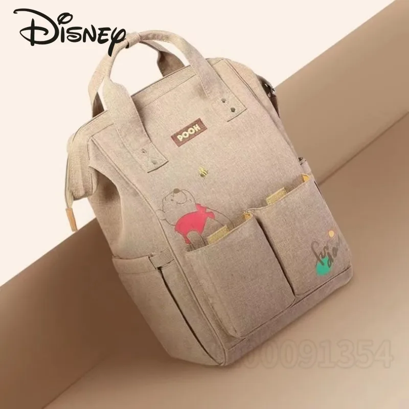 Disney-Bolsa de pañales de Mickey para bebé, mochila multifuncional Original de marca de lujo, bolsa de pañales de moda de dibujos animados