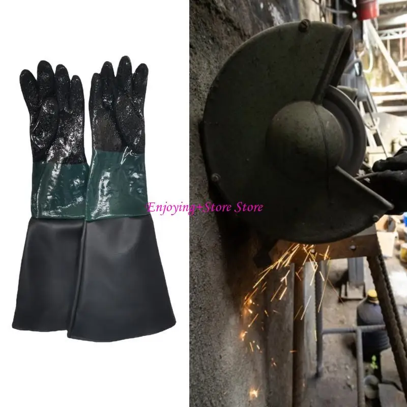 

G6DA защитные зеленые черные песчаные перчатки длиной 65 см для безопасности в рабочих перчатках