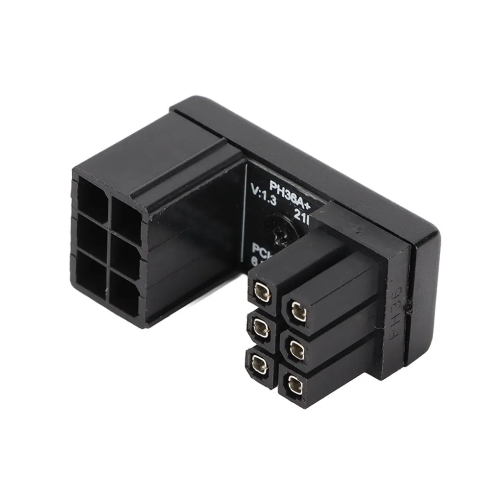 

2PCS 180 Degree 6 Pin Female To 6pin Male Adapter PH36A+ Welded Firmly Graphics Card Adapter Angled Power Adapter Mainboard