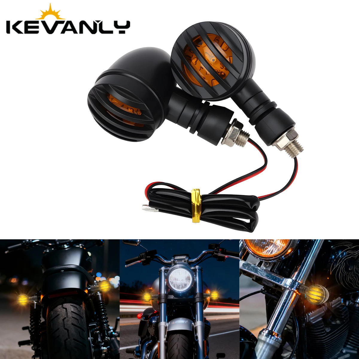 Motorcycle Turn Signal Lights LED Amber Light Indicator 12V for ATV Scooter Driving Fog Lamp Amber Motorbike Accessories