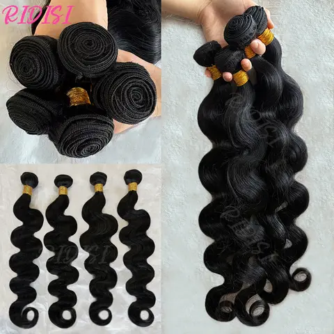 Natural Color Body Wave Bundles Human Hair 22 24 26 Inch Brazilian Virgin Hair 3/4 Bundles Human Hair Extensions For Women