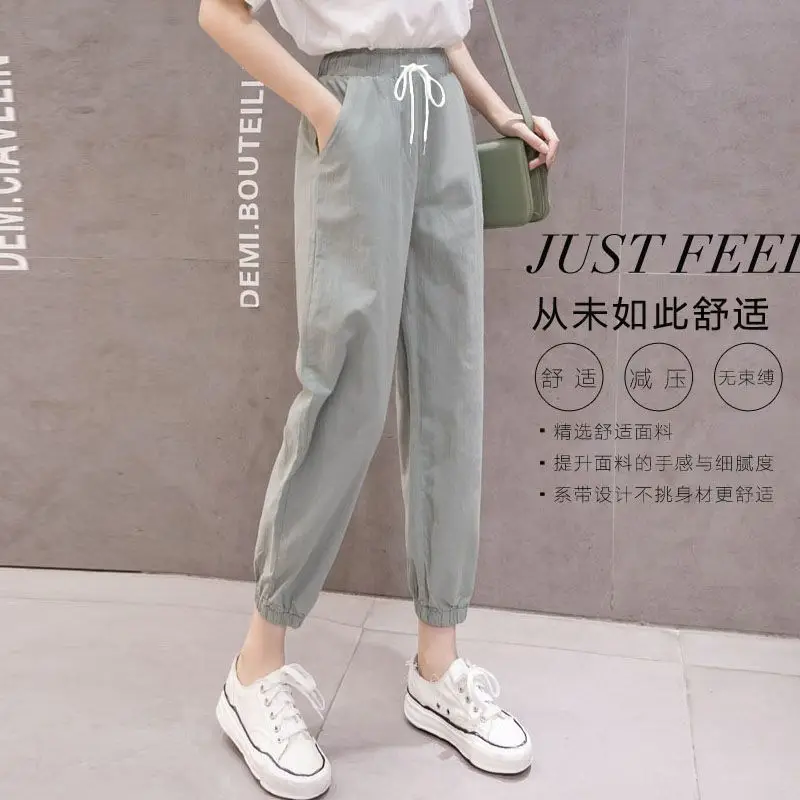 Women Autumn Simplicity Slim Office Lady Solid Color High Waist Appear Thin Cargo Women Clothes Casual All-match Cropped Pants