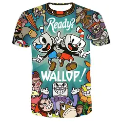 Hot Selling Anime Game Cuphead 3D Printed Men/Women Children's T-shirts Summer Hip-hop Trend Short sleeve Top Oversized Clothing