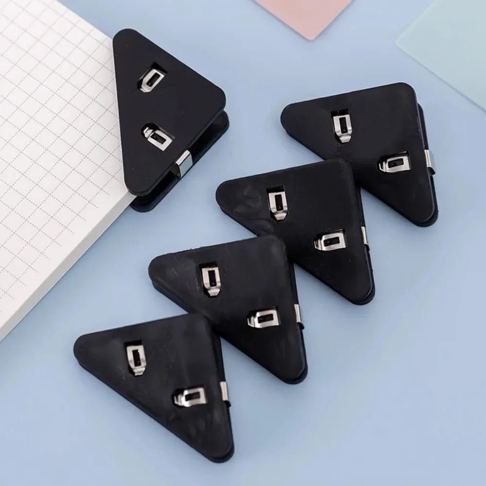 3/5pcs Triangle File Clip Angle Corner Clip Prevent Book Curling Student Test Paper Corner Anti Curling Tool Cute Paper Clips