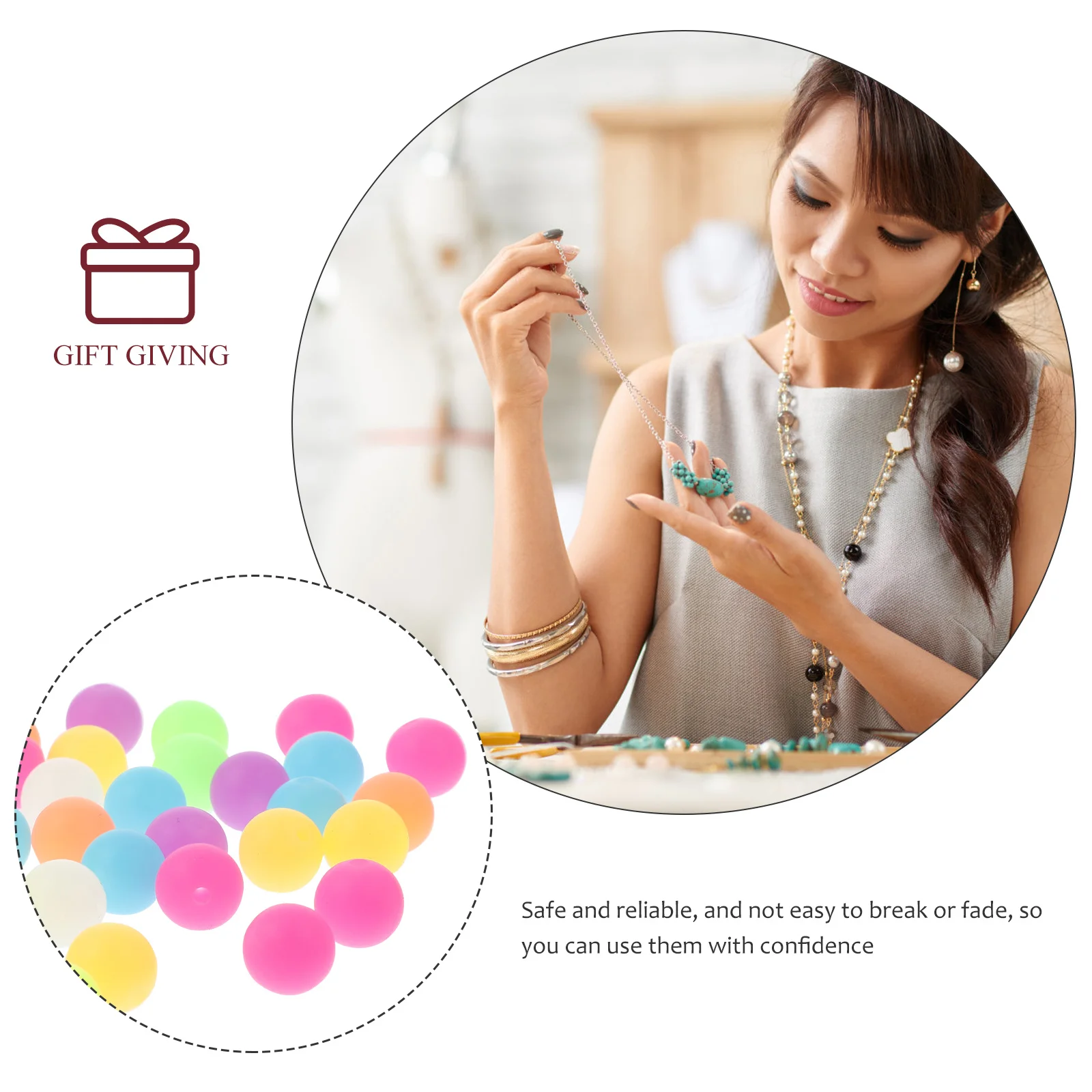 

80 шт. разноцветных силиконовых бусин, светящихся в темноте, для изготовления украшений, браслетов, ожерелий, разделительных бусин для рукоделия