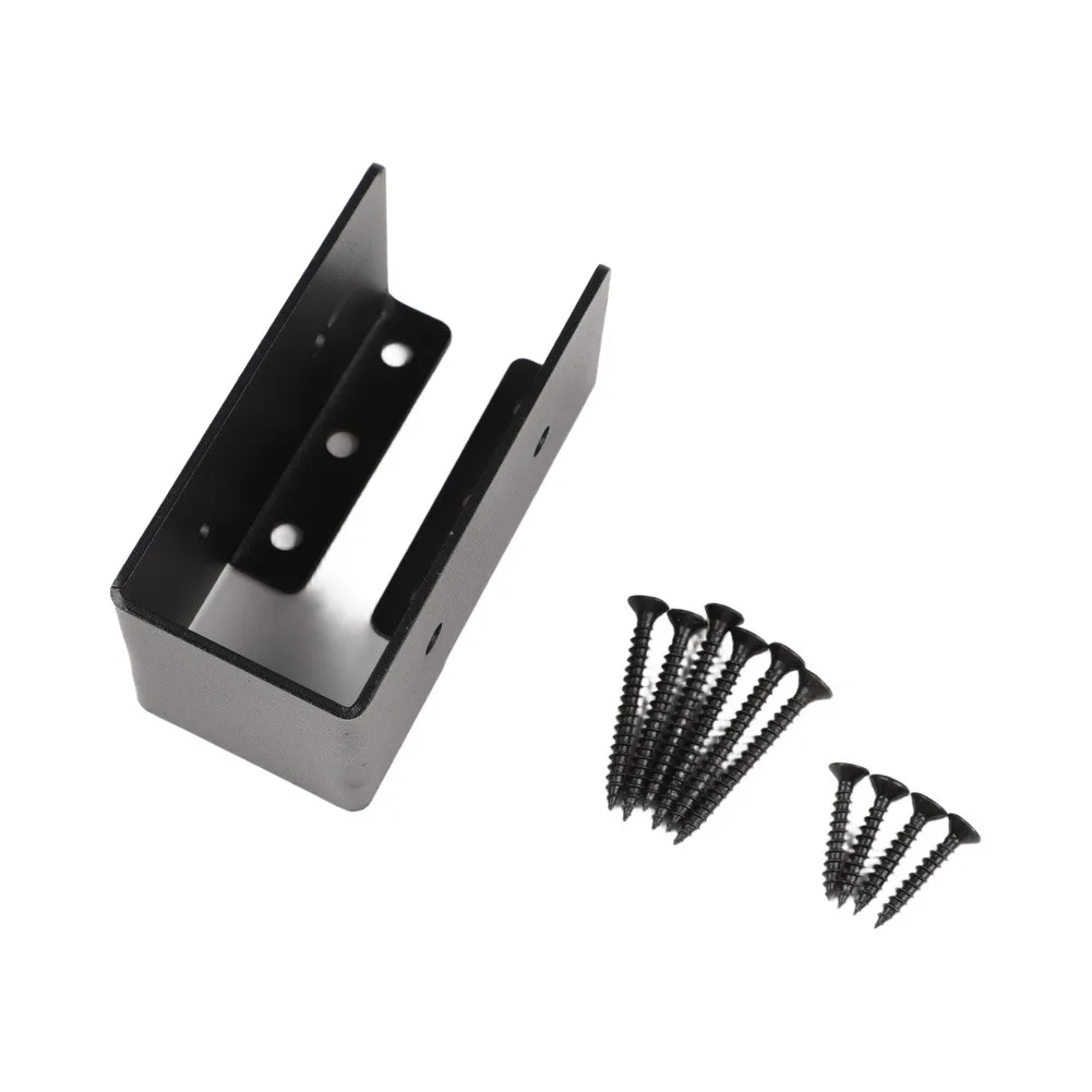 Sturdy Steel Joist Hanger Set for Wood Fence and Pergola Support Concealed Connectors with Pre Drilled Holes Six Pieces