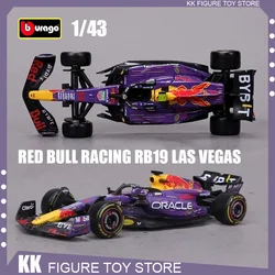 New 2024 Bburago F1 1:43 Red Bull Racing Rb19 Las Vegas Version Model Car Diecast Model Alloy Luxury Vehicle Collection Gift Toy