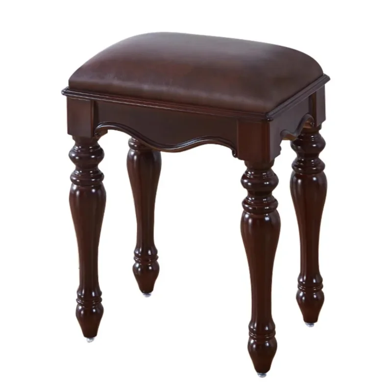 American makeup chair European dresser stool Chinese classical home small square stool Guzheng piano stool single antique