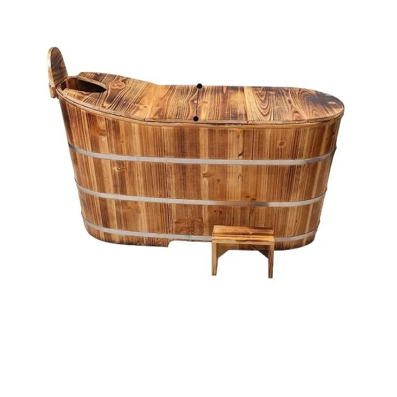 Beauty salon bath wooden bucket bathtub adult whole body household bath basin sweat fumigation real wooden bath bucket