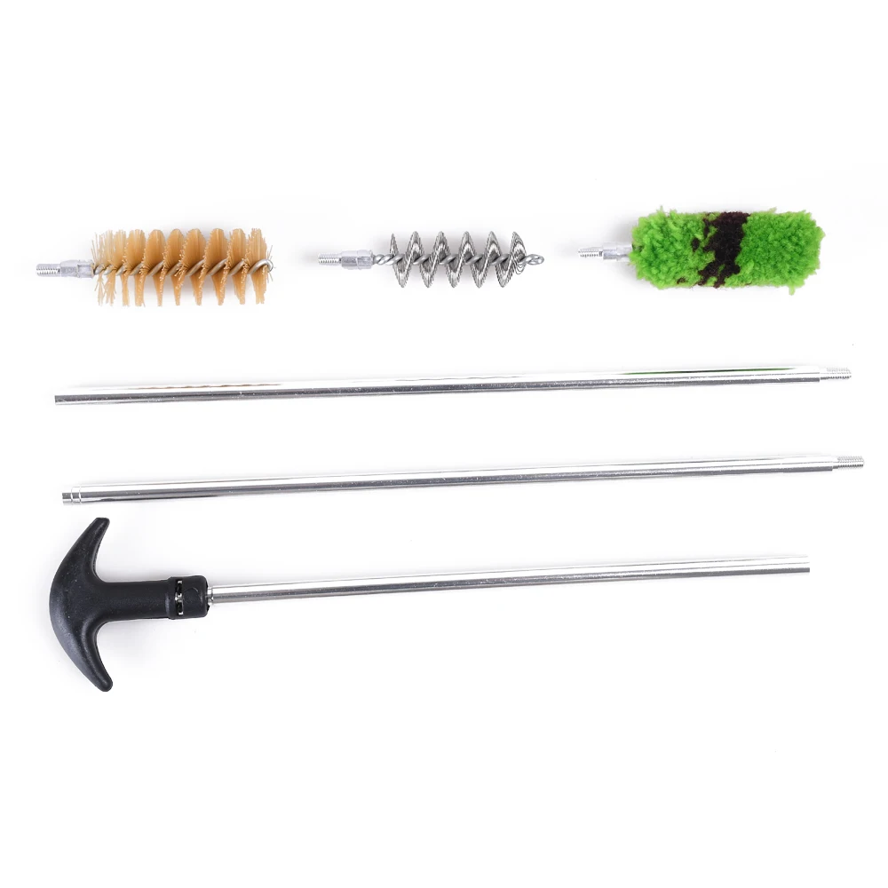 6pcs/Set 12 GA Gauge Gun Cleaning Kit Rod Brush Aluminum Rifle Hunting Cleaning Brush Set Tool