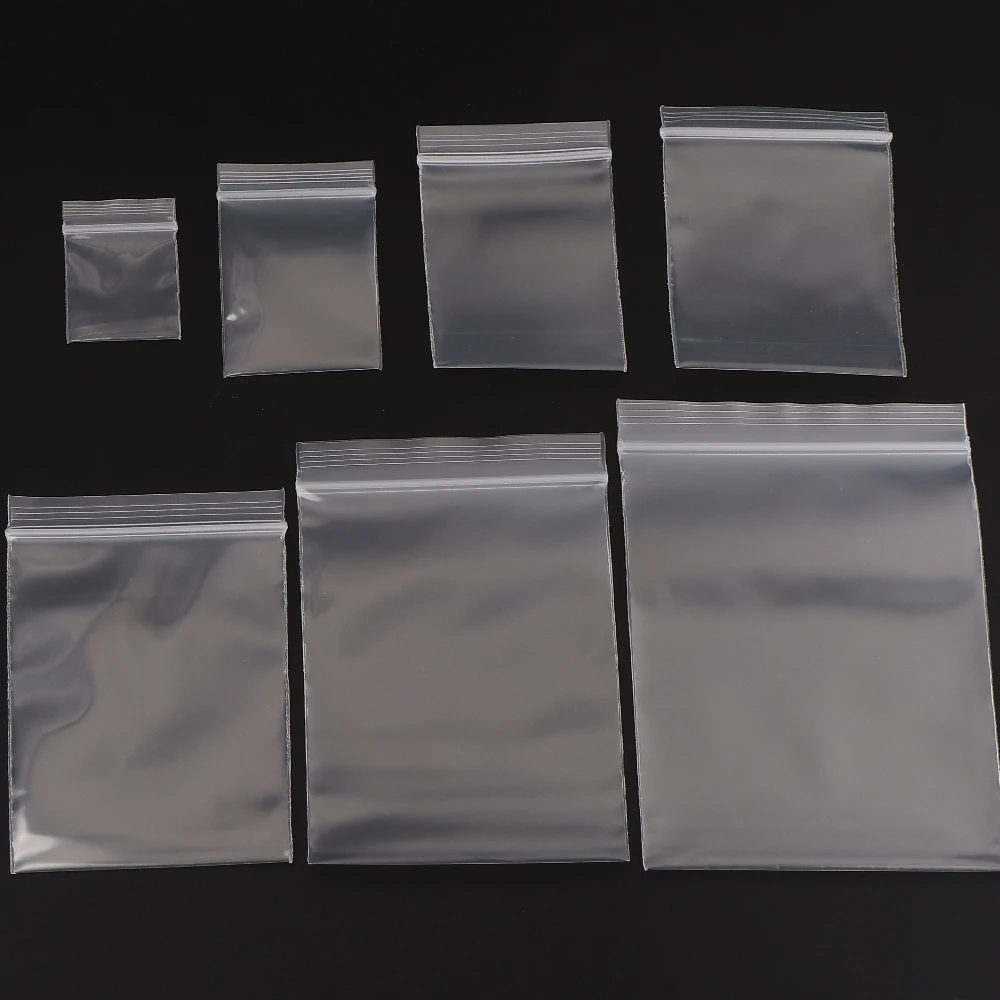 50/100Pcs Zip Lock Bags Transparent Bags Plastic Vacuum Storage Bag for Small Jewelry Food Packing Reclosable Home Sealing Pouch