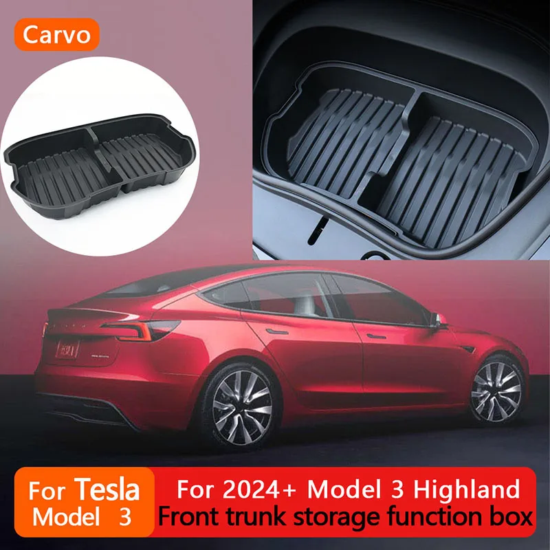 

For Tesla 2024+ Model 3 Highland Above The Front Luggage Compartment Cushion Sigle-Layer Dustproof And Waterproof Storage Box